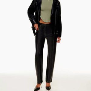 .Aritzia Wilfred Melina High-Waisted Vegan Leather Pant in Black